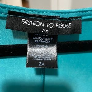 Turquoise stretchy silk midi dress